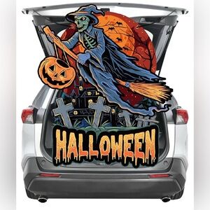 Witch Trunk or Treat Decorations & plates, napkins,Halloween Trunk or Treat Car